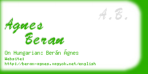 agnes beran business card