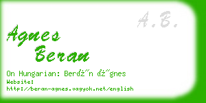 agnes beran business card